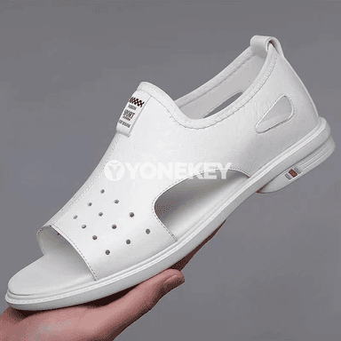 Erkekler üçin ýeňil dem alýan gaýyş sandallar, öýkenmeýän, slip-on