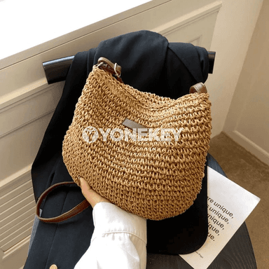 Zenanlar üçin elde örülen rattan ýazky elde göterilýän sumka