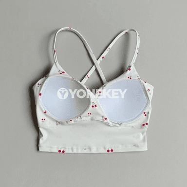 Aýallar üçin çaply yoga sport bras, ýerleşdirilen käseler bilen