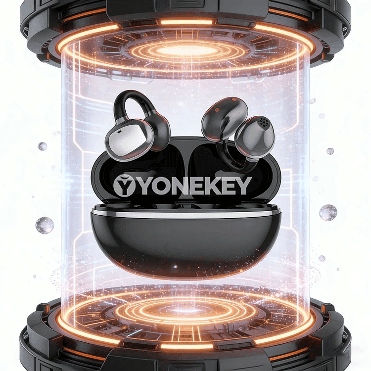 DM08 Bluetooth gulaklyklary, sport we aýdym-saz üçin simsiz klipli