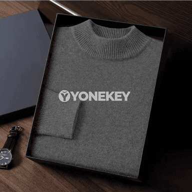 Erkekler üçin güýz-gyş ýyly switer, mock boýunly, gündelik stil