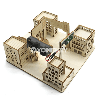 Çagalar üçin DIY ýol çyrasy we şäher görnüşli okuw modeli