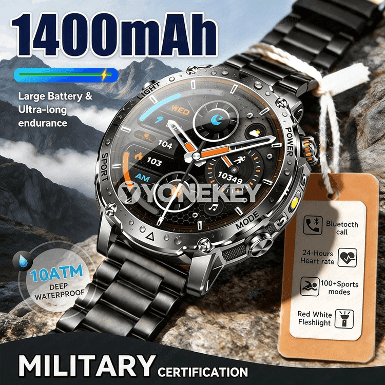 GUHUAVMI AK106 akylly sport sagady, 1400 mAh, 10ATM suw geçirmez