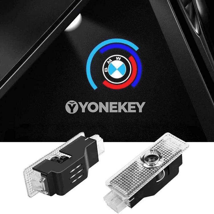 BMW üçin 2 sany LED gapy proýektor çyra, M logo bezegi