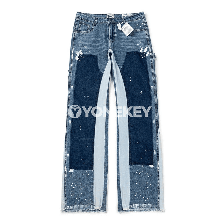 Erkek-zenanlar üçin döwrebap ýyrtyk patchwork jinsiler, dar kesim