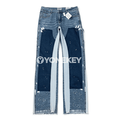 Erkek-zenanlar üçin döwrebap ýyrtyk patchwork jinsiler, dar kesim