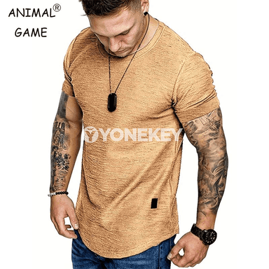 Erkekler üçin ýeňil tomus futbolkasy, gysga ýeňli sport model