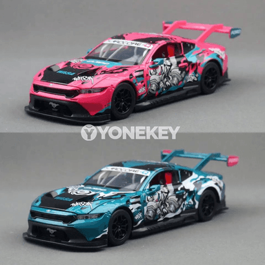 Ford Mustang GT3 1:24 metal awtoulag modeli, sesli-ýagtyly