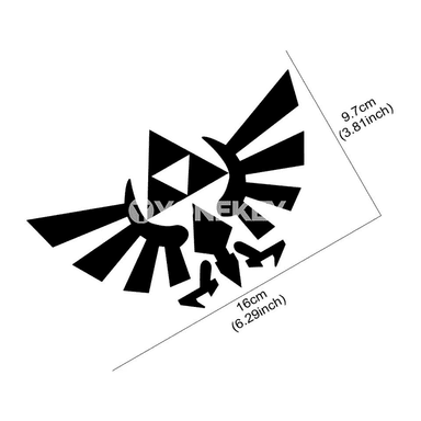 BMW we beýleki awtoulaglar üçin Triforce ganatly vinil stiker 16x9.7 sm