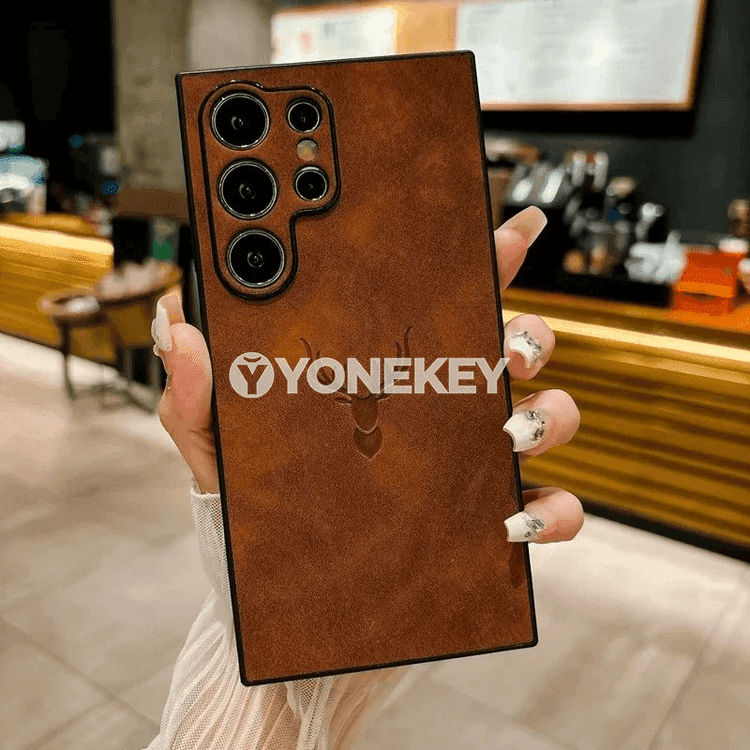 Samsung Note we S21-S24 üçin berk deri telefon gapagy