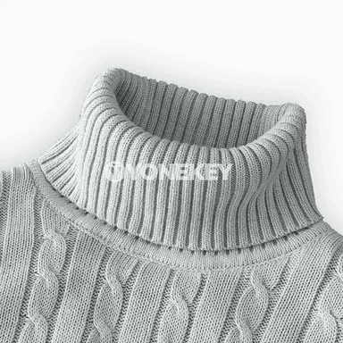 Erkekler üçin ýyly boýunly trikotaž sviter, gündelik stil