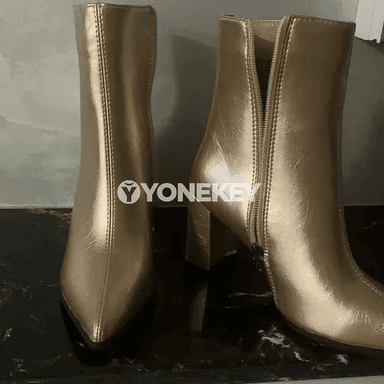 Aýal-gyzlar üçin moda topukly ankle botinkalar, fermuarly we rahat