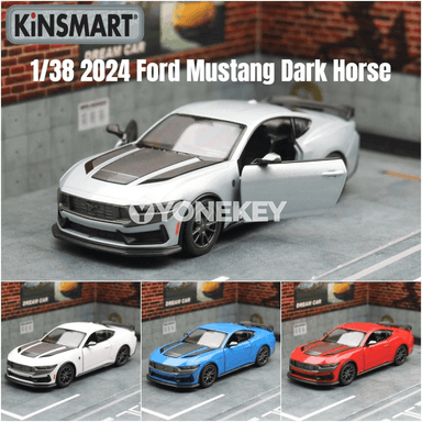KiNSMART Ford Mustang Dark Horse model maşyny 1:38, çagalar üçin