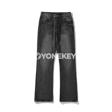 Erkekler üçin giň kesimli jeans balak, rahat, uzyn, XL-5XL