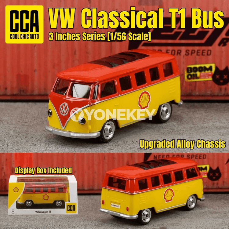 Volkswagen T1 Bus 1:56 metal model awtoulag, görkezme gutusy bilen