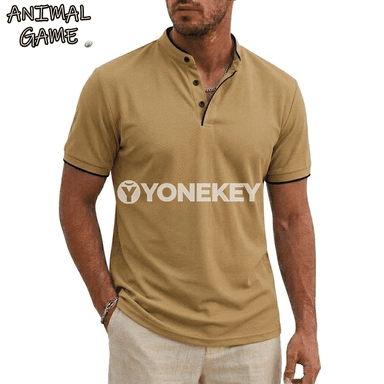 Erkekler üçin ýazky Henley futbolka, ýeňil, dem alýan, gündelik köýnek