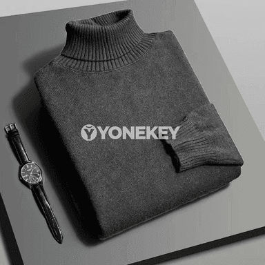 Erkekler üçin güýzlik ýokary boýunly inçe switer, ýumşak we ýyly