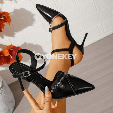 Zenanlar üçin retro ýokary ökjelik sandal, inçe ökçe, açyk yzykly