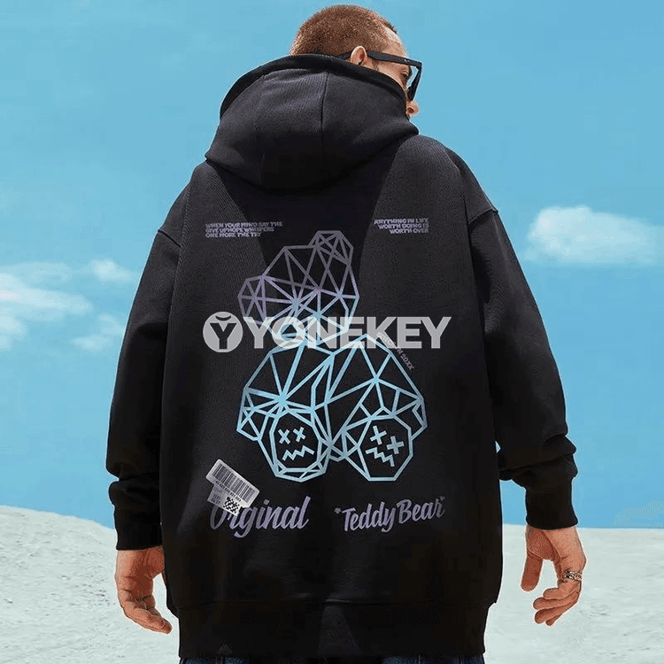 Erkekler üçin oversize gudi, M-8XL, suratly, rahat stil