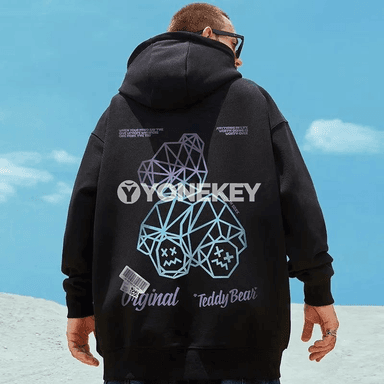 Erkekler üçin oversize gudi, M-8XL, suratly, rahat stil