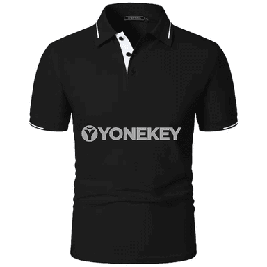 Erkekler üçin ýazlyk ýeňil polo futbolka, gysga ýeňli, gündelik stil