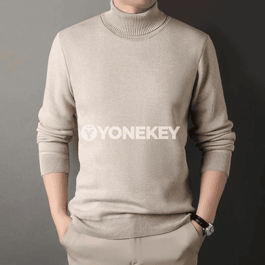 Erkekler üçin ýyly gyş switeri, ýokary boýunly, ýumşak fleece