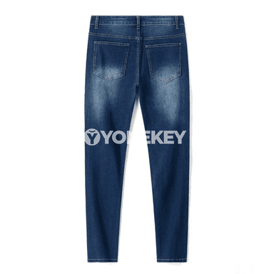 Erkekler üçin dar kesimli beýik belli denim jinsy balak