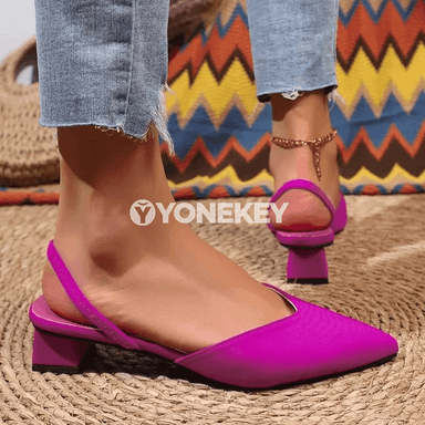 Zenanlar üçin uçy ýiti pes ökjeli moda sandallar