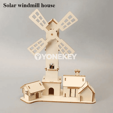 Gün energiýaly ýel degirmenli öýler 3D agaç gurluşyk toplumy