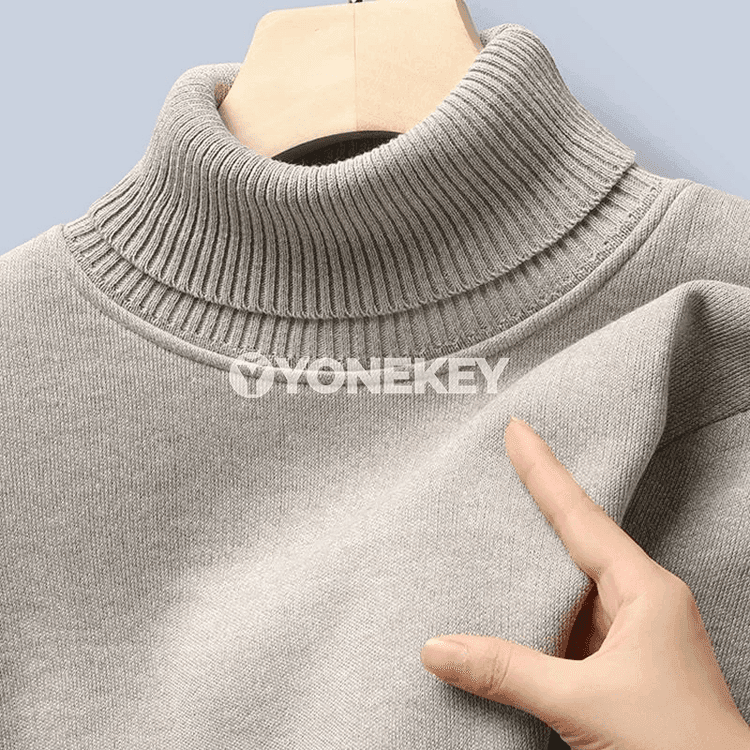 Erkekler üçin ýyly turtlenek sviter, ýumşak fleesli, rahat kesim
