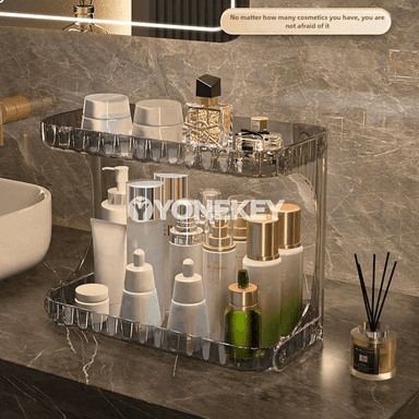 Banyo üçin 2 gatly ammar polka, kosmetika we aksesuarlar üçin goýulýan rack