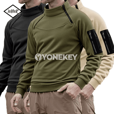 Erkekler üçin ýyly taktiki kapüşonly switer, fermuarly, howa geçirmeýän