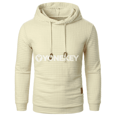 Erkekler üçin checkly ýyly kapýuşonly güýz-gyş hoodie
