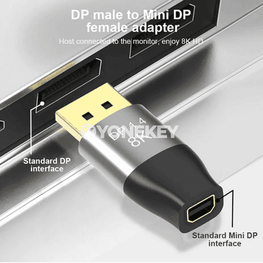 8K DP 1.4 Den Mini DP-a Adapter, 60Hz çenli ýokary hilli öwrüji