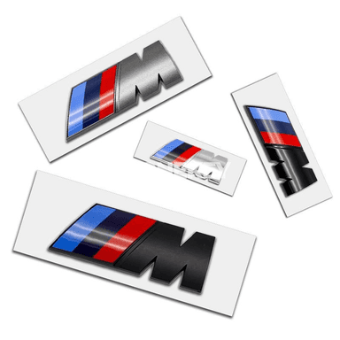 BMW M seriýasy üçin 3D ABS arka emblema — dürli ölçegler