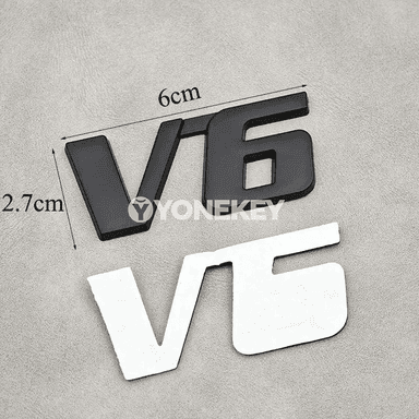 Toyota Camry Corolla RAV4 Prado üçin 3D metal V6 emblem stikeri