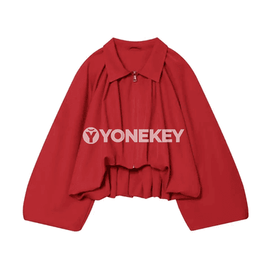 Zenanlar üçin ýeňil, giň kesimli moda bomber kürte