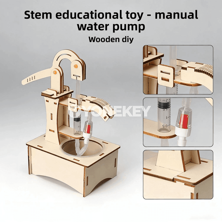 Çagalar üçin DIY suwdan peýdalanýan el nasosly ylmy-bilim gurnama oýunjagy