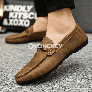 Erkekler üçin rahat loafer köwüşleri, PU deri, 39-45 ölçeg