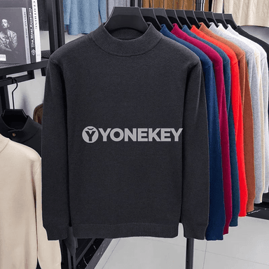 Erkekler üçin ýarym boýly ýyly switer, gündelik stil