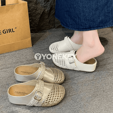 Zenanlar üçin döwrebap açyk görnüşli tomus sandal mules