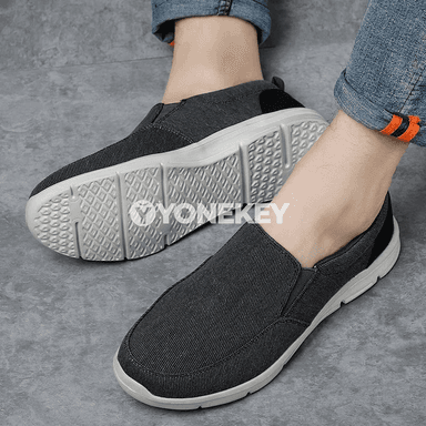 Erkekler üçin ýeňil kanwa loafers, rahat gündelik aýakgap