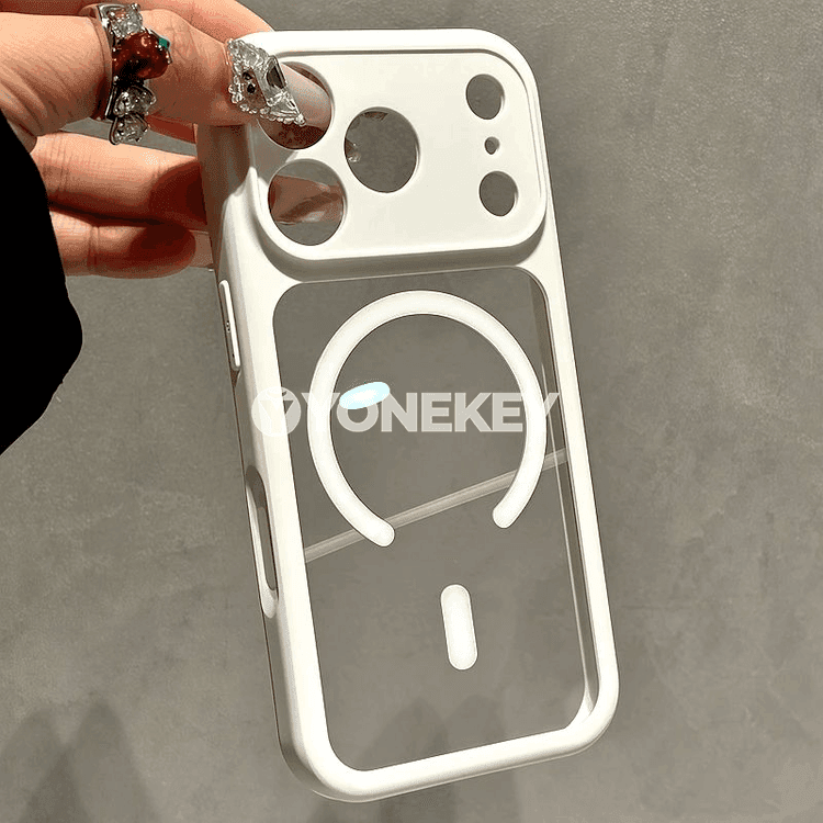 iPhone üçin magnitli açyk silikon gapak, Pro Max/Plus laýyk