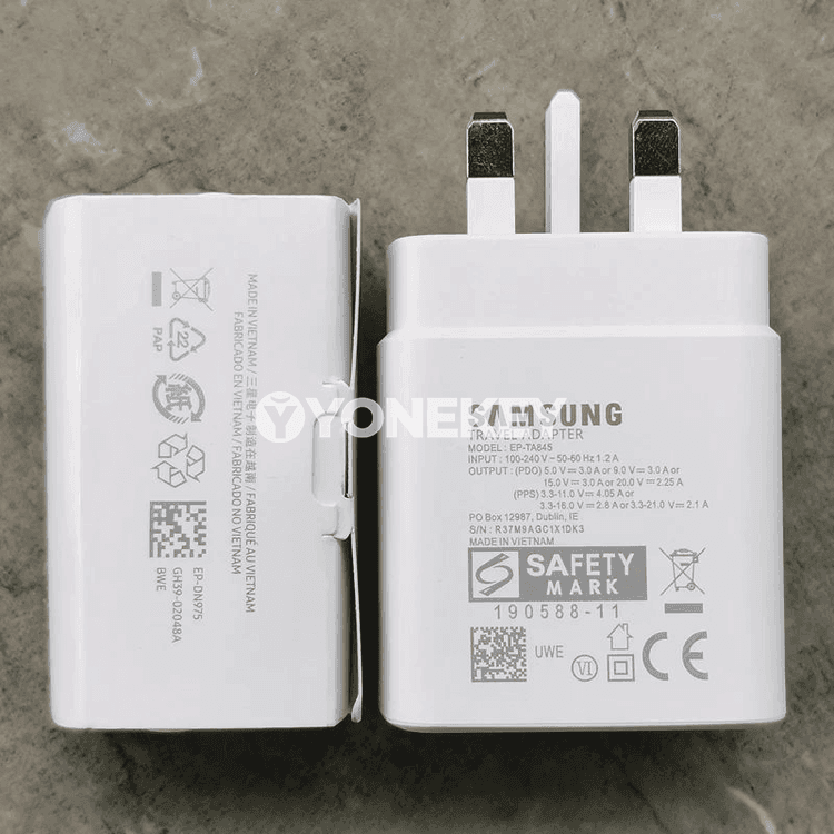 Samsung 45W UK çalt zarýad beriji adapter, Type-C kabelli