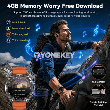 GPSli sport akylly sagat, 4GB ýat, suw geçirmez