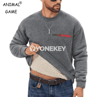 Erkekler üçin ýyly içi tüýli gyş köýnegi, günlük rahat sweatshirt