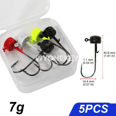 Ned Rig jig başlyklary, 5 sany — 2.8g/3.5g/4.6g/7g