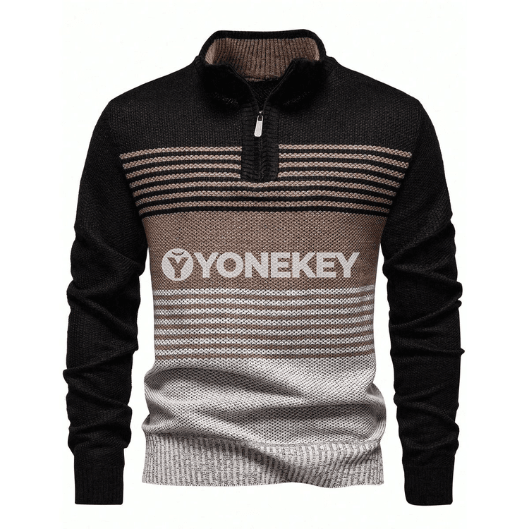 Erkekler üçin 1/4 zipper polo switer, ýeňil güýz-gyş modeli