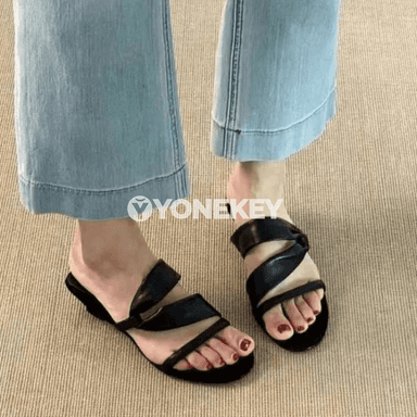 Zenanlar üçin ýokary platformaly vintage açyk barmakly sandal-şypbyk
