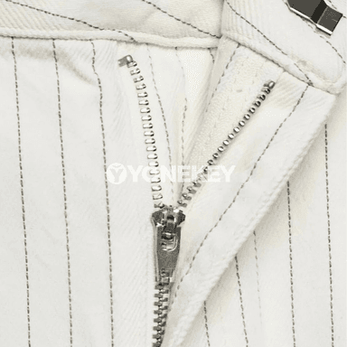 Aýal-gyzlar üçin giň balak jeans, ýokary belli, zolakly, gündelik stil